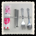 cutlery set for kids stainless steel spoon and chopstick with neoprene bag